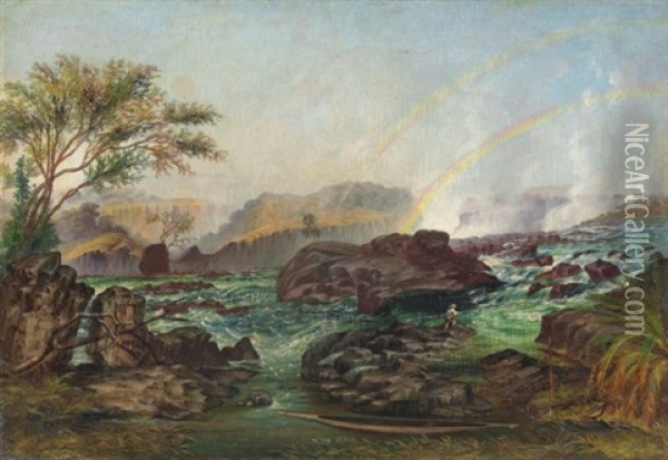 The Rapids Of The Victoria Falls, Zambezi River Oil Painting - John Thomas Baines