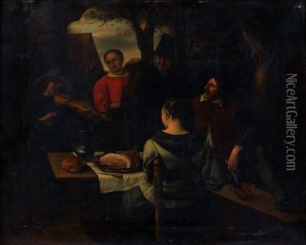 Scene D'auberge Oil Painting - Jan Steen