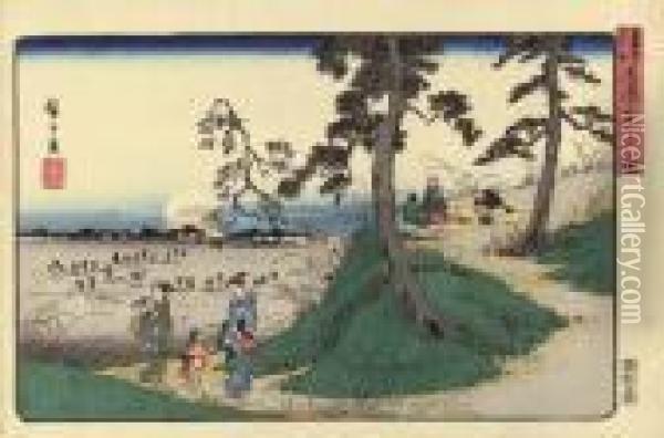Dokanyama Mushikiki No Zu Oil Painting - Utagawa or Ando Hiroshige