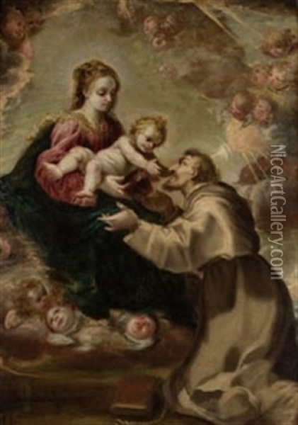 Aparicion De La Virgen A San Francisco De Asis Oil Painting - Mateo Cerezo