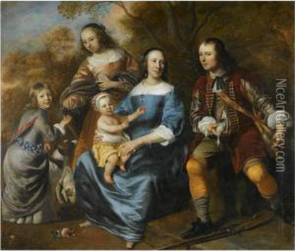 Portrait Of A Family Oil Painting - Jacob van Loo