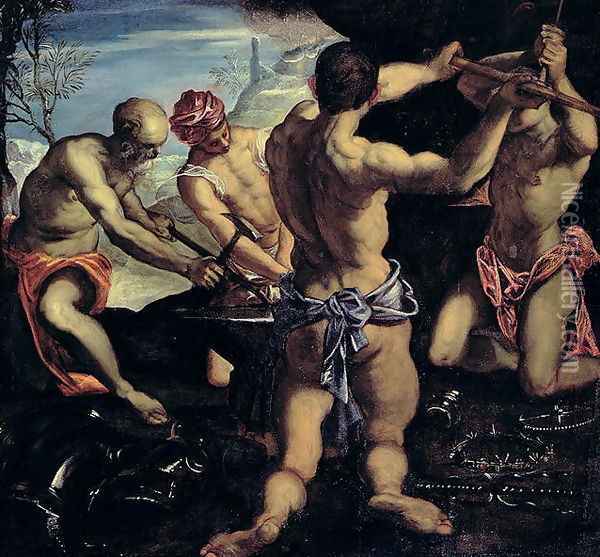 Vulcans Forge Oil Painting - Jacopo Tintoretto (Robusti)