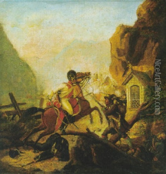 Szene Aus Dem Tiroler Befreiungskrieg Oil Painting - Johann Baptist Pflug