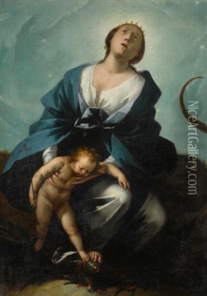 The Madonna Of The Apocalypse Oil Painting - Giovanni Stefano Danedi
