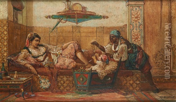 L'heritier Du Caid Oil Painting - Jan Baptist Huysmans