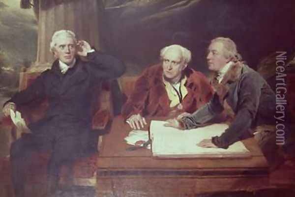 Sir Francis Baring Banker and Director of the East India Company with his Associates Oil Painting - Sir Thomas Lawrence