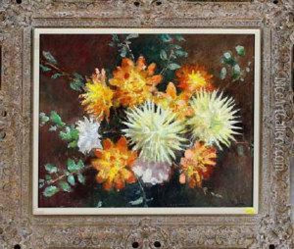 A Spray Of Flowers Oil Painting - John William Gilroy