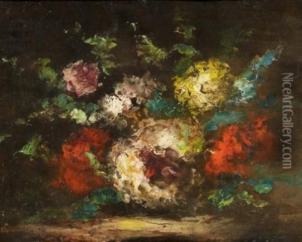 Fleurs Sur Le Sol Oil Painting - Gustave Courbet