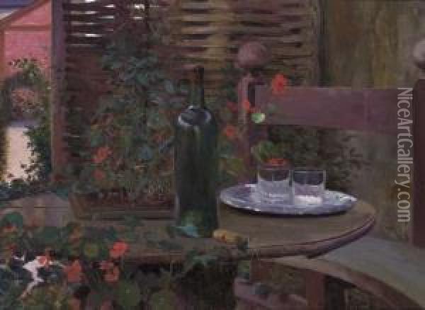 L'aperitif Oil Painting - Paul Bellanger-Adhemar