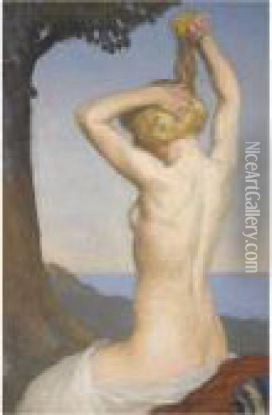 Female Nude Oil Painting - George Clausen