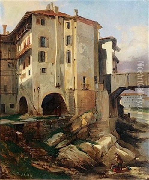 Vue De Roveredo, Frioul-venetie Oil Painting - Jules Coignet