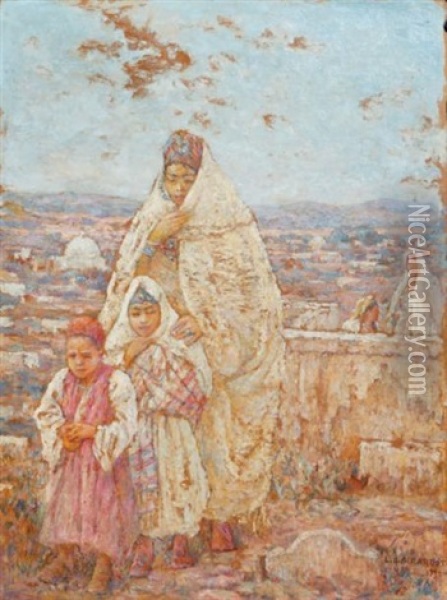 Visite Au Vieux Cimetiere, Maroc Oil Painting - Louis Auguste Girardot