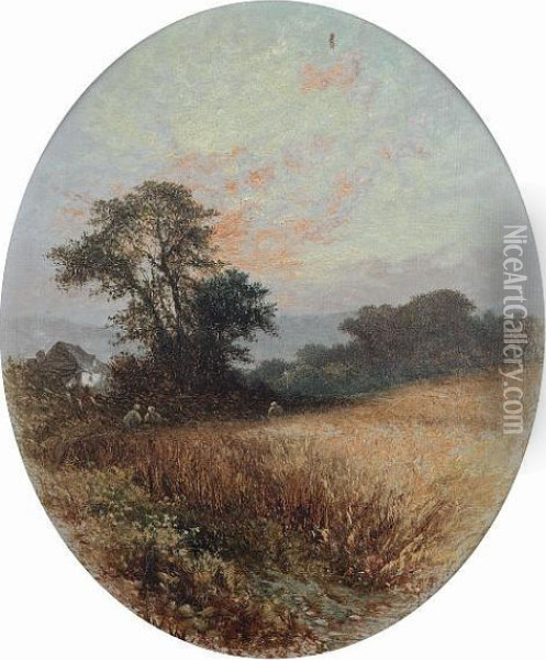 Near Stromswaite, Cumberland; Autumn Landscape Oil Painting - Walter Williams