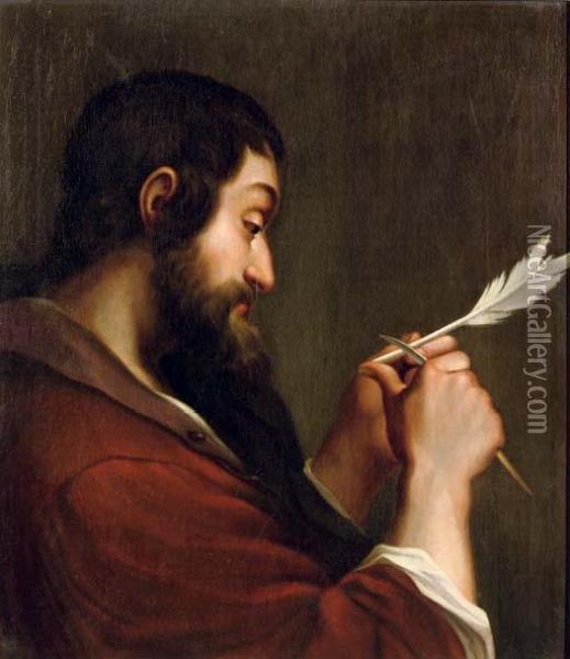 Saint Paul Sharpening His Pen Oil Painting - Pieter Thijs