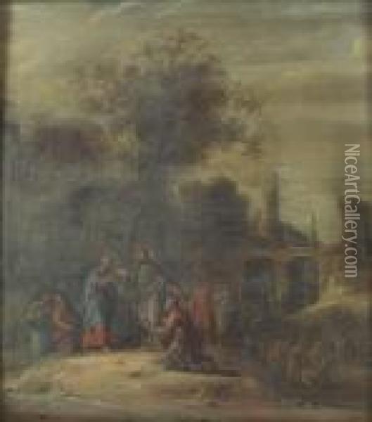 Le Christ Guerissant Les Paralytiques Oil Painting - Christian Wilhelm Ernst Dietrich