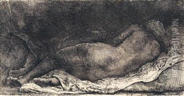 Liegenderweiblicher Akt Oil Painting - Rembrandt Van Rijn