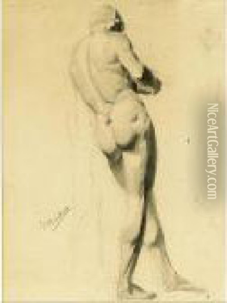 Study Of A Male Nude Oil Painting - George Hendrik Breitner