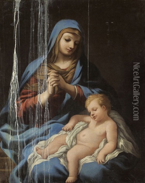 Vierge A L'enfant Oil Painting - Pietro da Cortona