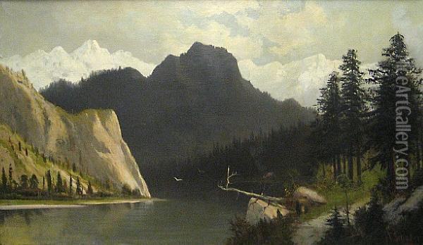 Bear Lake In The Wasatch Mountains, Utah Oil Painting - Frederick Ferdinand Schafer