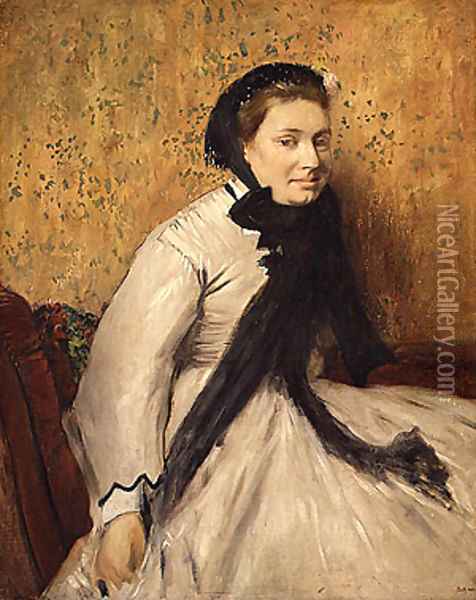 Portrait of a Woman in Gray ca. 1865 Oil Painting - Edgar Degas