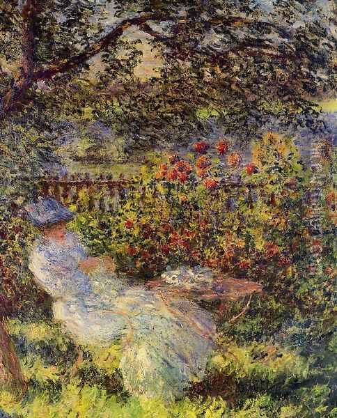 Alice Hoschede In The Garden Oil Painting - Claude Oscar Monet