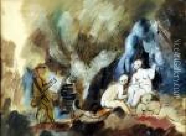 Scene Mythologique Oil Painting - Charles Georges Dufresne