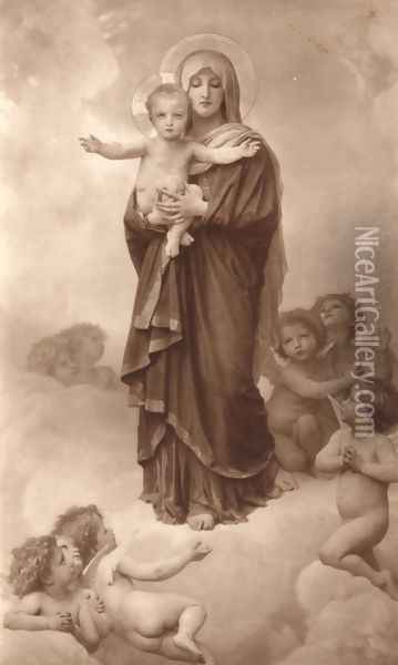 Notre-Dame des Anges (Our Lady of the Angels) Oil Painting - William-Adolphe Bouguereau
