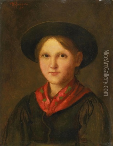 Portrat Eines Bauernmadchens Oil Painting - Franz Von Defregger