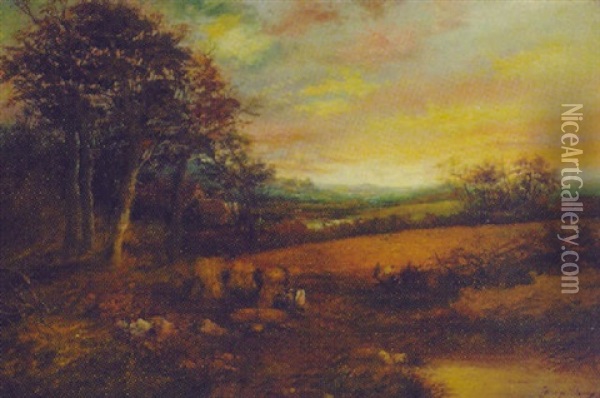 Pastoral Scene Of The English Countryside Oil Painting - George Hardy