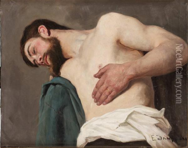 Manlig Modellakt Oil Painting - Eugene Jansson