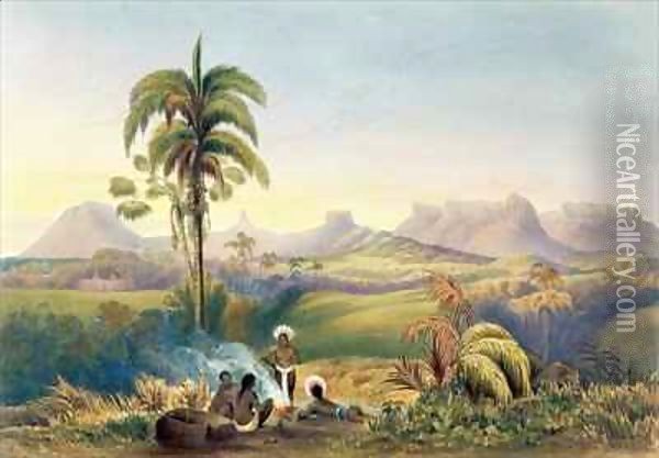 Roraima, a Remarkable Range of Sandstone Mountains in Guiana Oil Painting - Charles Bentley