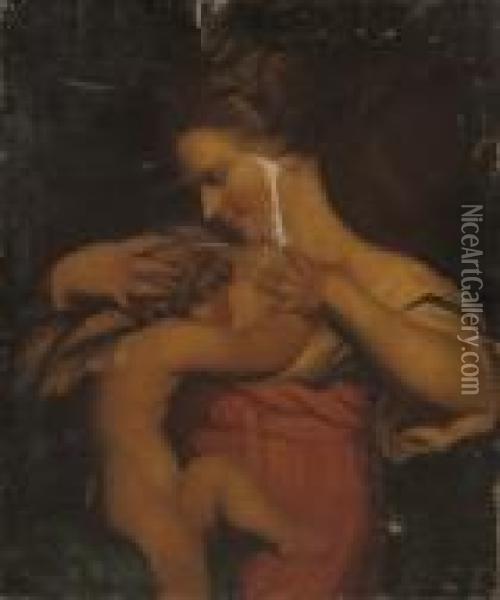 Venus And Cupid Oil Painting - Sir Joshua Reynolds