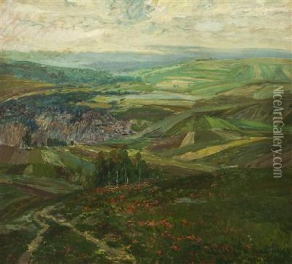 A Summer Landscape Oil Painting - Josef Ullmann