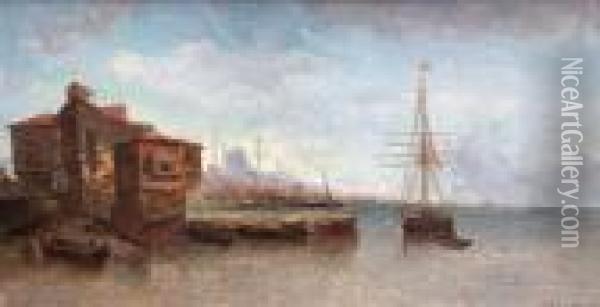 Vue De Constantinople Oil Painting - Jean Baptiste Henri Durand-Brager