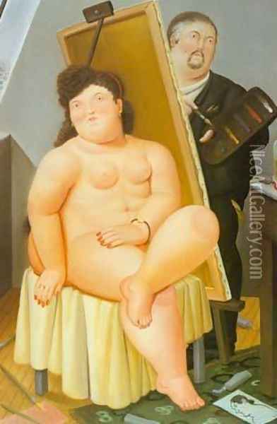 The Model 1989 Oil Painting - Fernando Botero