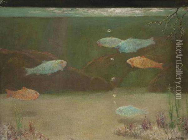 Aquarium Oil Painting - Julius Olsson