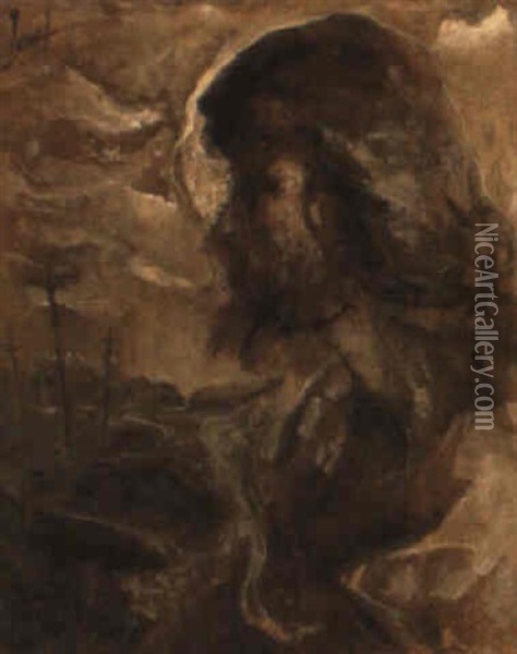 Cristo Oil Painting - Fidelio Ponce De Leon