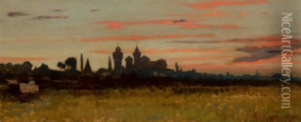 Italian Sunset Oil Painting - Charles Caryl Coleman