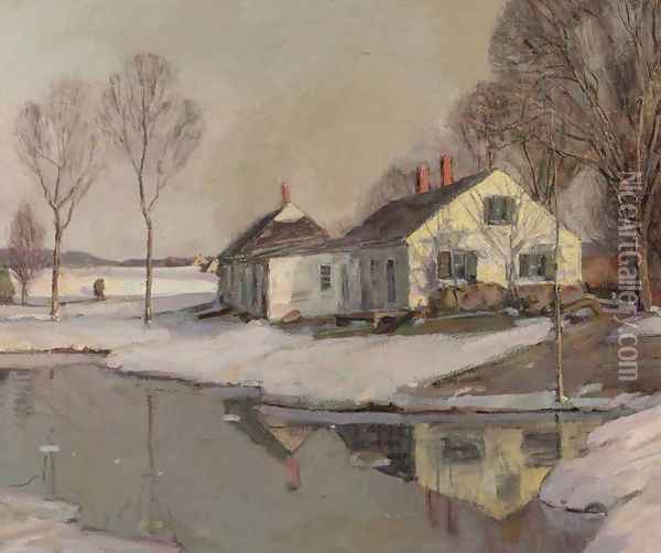 Evening Light in Winter Oil Painting - George Gardner Symons