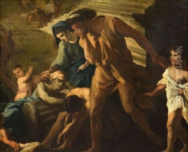 La Peste D'azdod (after Nicolas Poussin) Oil Painting - Theodore Gericault