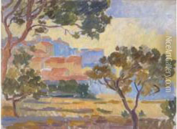 Vue De Saint-tropez, Circa 1916 Oil Painting - Henri Person