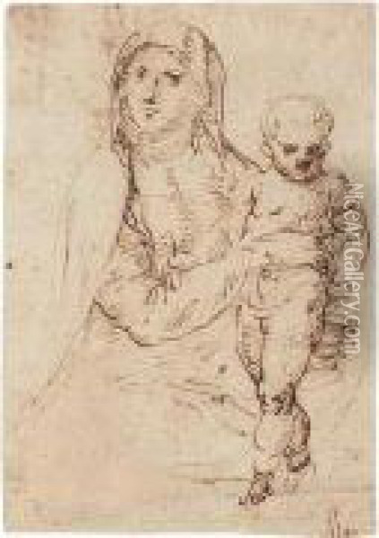 The Madonna And Child Oil Painting - Baldassare Peruzzi