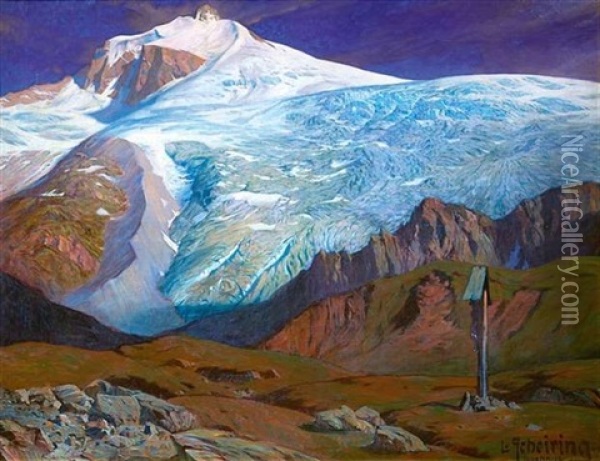 Gletscherlandschaft Oil Painting - Leopold Scheiring