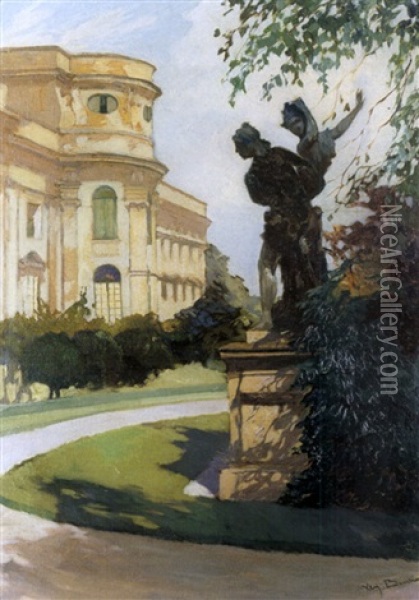 Palais Und Park Schwarzenberg Oil Painting - Jacques-Emile Blanche