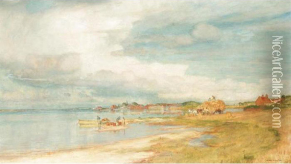 A View Of Bosham Harbour Oil Painting - Charles William Wyllie