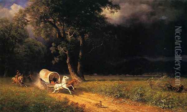 The Ambush Oil Painting - Albert Bierstadt