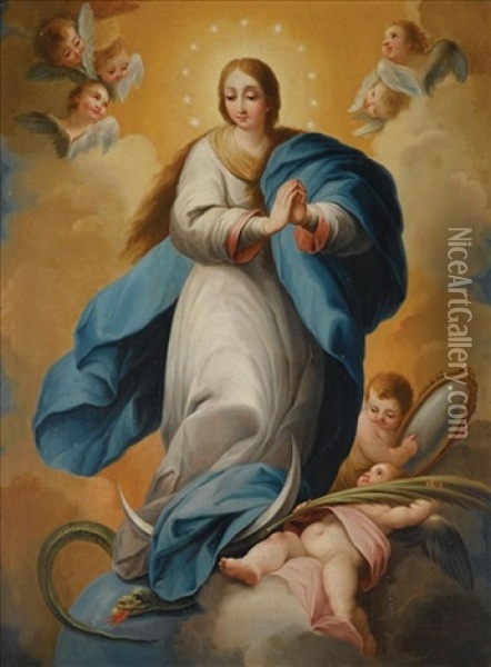The Immaculate Conception Oil Painting - Mariano Salvador de Maella