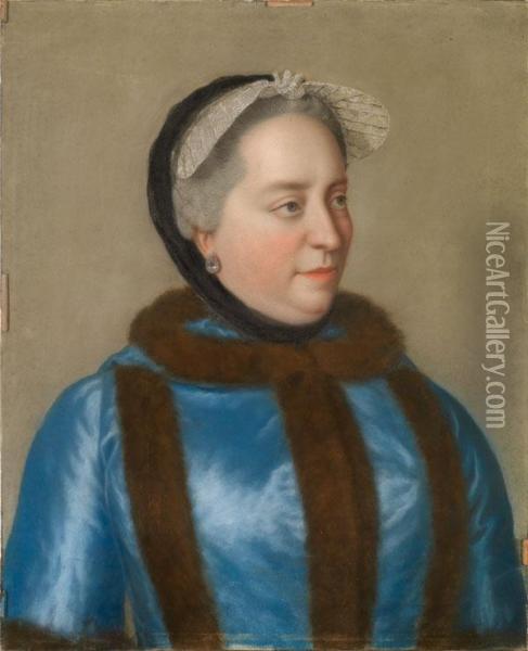 Portrait Der Kaiserin Maria Theresia Von Osterreich Oil Painting - Etienne Liotard