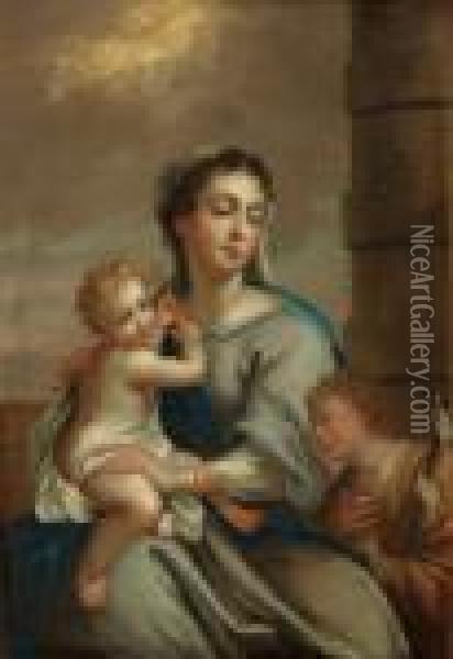 Virgin Mary With The Child And John The Baptist Oil Painting - Sir Godfrey Kneller
