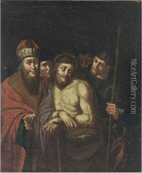Ecce Homo; Pilate Showing Christ To The People Oil Painting - Ambrosius Francken I